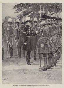 Kuningas Edward VII tarkastamassa vartijan Yeomenia Marlborough Housessa 25. kesäkuuta