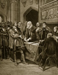 Lordi Thomas Fitzgerald laskee miekkansa, kuvitus teoksesta 