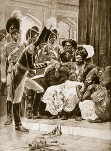 Britit Ceylonissa, kuvitus "Hutchinsonin tarinasta brittiläisestä kansasta", n. 1923 tekijältä Richard Caton Woodville junior