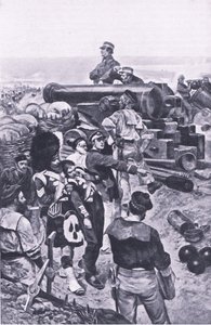 Hyökkäys Sevastopoliin, 1855, kuva brittiläisistä taisteluista maalla ja merellä, 1915 tekijältä Richard Caton Woodville junior