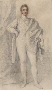 Georgen, Marlboroughin 5. herttuan, muotokuva Blenheimin kanssa etäisyydellä, 1817-21. tekijältä Richard Cosway