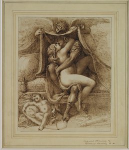 Venus ja Mars, n. 1790 (kynä ja ruskea muste paperille) tekijältä Richard Cosway