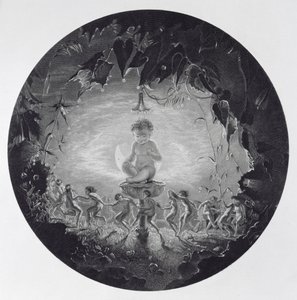Puck and the Fairies, kaiverrus William Home Lizars (1788-1859) tekijältä Richard Dadd