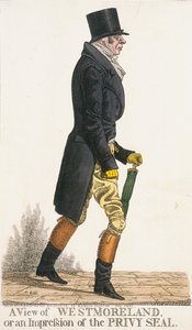 "Näkymä Westmorelandista tai vaikutelma salaisesta sinetistä", 1821 tekijältä Richard Dighton