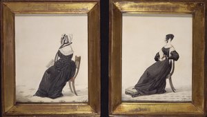 Kaksi leskien muotokuvaa, 1837 (wc ja kynä paperille) tekijältä Richard Dighton