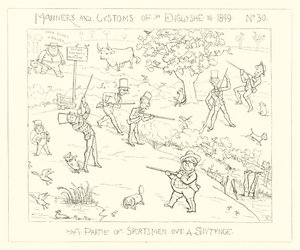 1849, Urheilijoiden seurue ammuskelussa tekijältä Richard Doyle