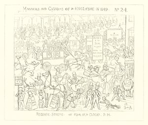 1849, Regent Street kello neljä iltapäivällä tekijältä Richard Doyle