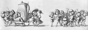 Bändit soittavat vierailijoille suuressa näyttelyssä, 1851 tekijältä Richard Doyle