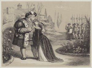 Kriittinen hetki Catherine Parrin elämässä (akvatintti) tekijältä Richard Doyle