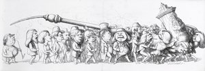 Saksalaiset kävijät suuressa näyttelyssä, 1851 tekijältä Richard Doyle