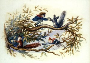 Gobliinit ja oravat (akvarelli paperille) tekijältä Richard Doyle