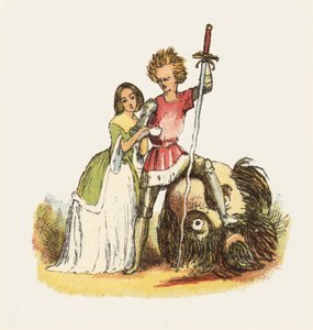 Kuvitus Jack The Giant Killerille (väri litho) tekijältä Richard Doyle
