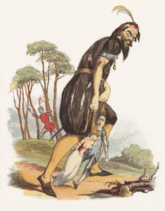 Kuvitus Jack The Giant Killerille (väri litho) tekijältä Richard Doyle