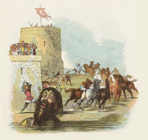 Kuvitus Jack The Giant Killerille (väri litho) tekijältä Richard Doyle