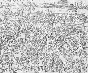 Englyshen tavat ja tavat vuonna 1849: Näkymä Epsom Downesta Derbye Dayessa, 1849