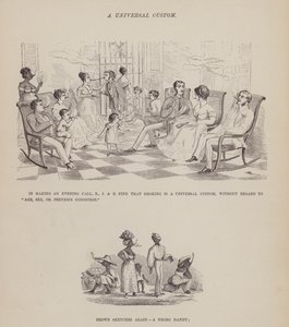 Sivu teoksesta The American Tour of Messrs Brown, Jones and Robinson (kaiverrus). tekijältä Richard Doyle