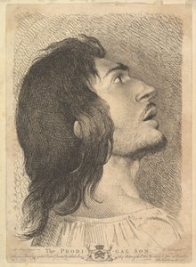 Tuhlaajapojan profiilin pää, 1766. tekijältä Richard Earlom
