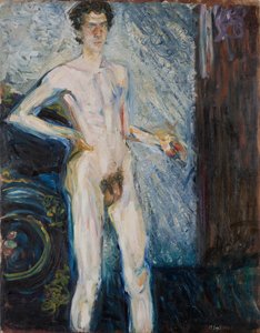 Alaston omakuva paletilla, 1908