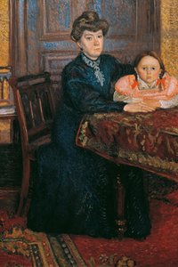aNainen ja lapsi Mathilde Schönberg ja tytär Gertrud, 1906.