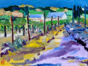 Vineyard Outside Santa Rosa, 2021 (öljy kankaalle)