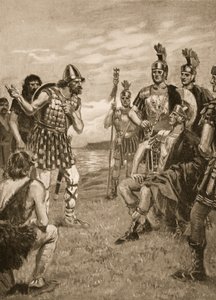 Agricola vastaanottaa Irlannin kuninkaan, kuva "Kansakunnan historiasta"