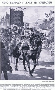 Kuningas Richard I johtaa ristiretkeläisiä, noin 1950