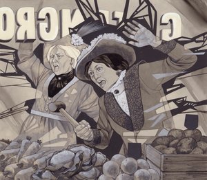 Suffragetit rikkovat ikkunoita (guassi paperille)
