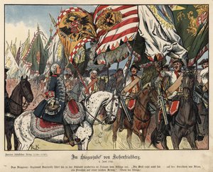 Juhlitaan voittoa Hohenfriedbergin taistelussa