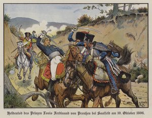 Preussin prinssi Louis Ferdinandin sankarillinen kuolema Saalfeldin taistelussa