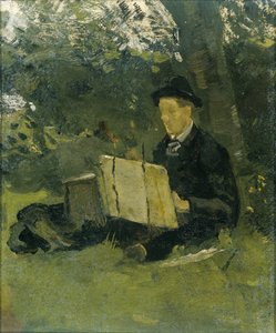 Jan Verkade (1868-1946) Maalaus puun alla Hattemissa