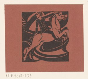 Ratsastaja hyppäävällä hevosella tekijältä Richard Nicolaüs Roland Holst