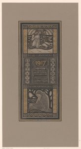 Hyväntekeväisyyskalenteri vuodelle 1917 Se on jo odotus tai muistutus: Hyväntekeväisyyskalenteri Rotterdamin ja Amsterdamin syöpäinstituuttien hyväksi (otsikko esineessä) tekijältä Richard Nicolaüs Roland Holst