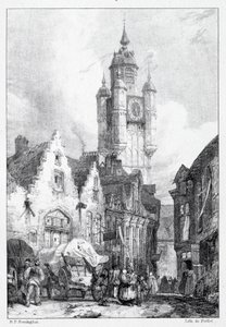 Bergues: Market Tower tekijältä Richard Parkes Bonington