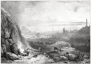 Edinburgh Pyhän Antoniuksen kappelilta nähtynä tekijältä Richard Parkes Bonington