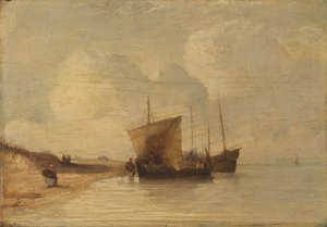 Normandian rannikko tekijältä Richard Parkes Bonington
