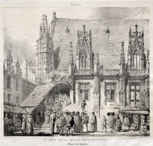 Rouen: Oikeuspalatsin Salle des Pas Perdusin sisäänkäynti tekijältä Richard Parkes Bonington