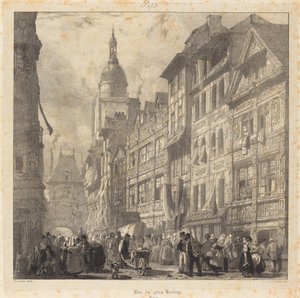 Rue du Gros-Horloge, Rouen tekijältä Richard Parkes Bonington