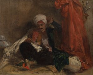 Istuva turkkilainen tekijältä Richard Parkes Bonington