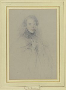 Omakuva viitassa, polvikuva tekijältä Richard Parkes Bonington