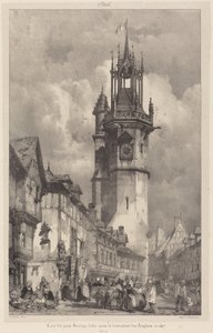Gros-Horloge-torni, Évreux tekijältä Richard Parkes Bonington
