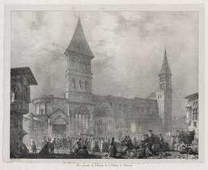 Kuvankauniita ja romanttisia matkoja muinaisessa Ranskassa, Franche-Comté: Tournus Abbey Church tekijältä Richard Parkes Bonington