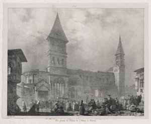 Kuvankauniita ja romanttisia matkoja muinaisessa Ranskassa, Franche-Comté: Tournus Abbey Church tekijältä Richard Parkes Bonington