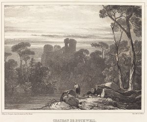 Chateau de Bothwell tekijältä Richard Parkes Bonington after Francois Alexandre Pernot