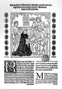 Kääntäjä esittelee kirjansa Norfolkin herttualle, c1500-1520, 1923 tekijältä Richard Pynson