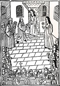 Charles V:n ja prinsessa Mary Tudorin välinen avioliittosopimus, n. 1508. tekijältä Richard Pynson
