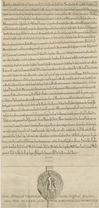 Croxden Abbey - Säätiön peruskirja: kaiverrus tekijältä Richard Rawlinson