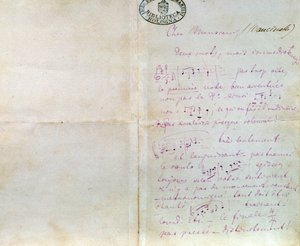 Richard Wagnerin käsinkirjoitettu kirje Luigi Mancinellille, 10. joulukuuta tekijältä Richard Wagner