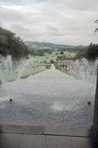 Chatsworth House Cascaden huipulta, Derbyshire, 1980-luku tekijältä Richard Williams
