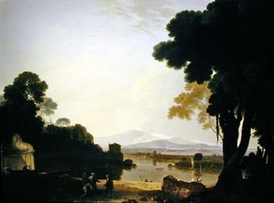 Näkymä alas Tiberistä ja Berninin Aedicula vasemmalla (öljy kankaalle) tekijältä Richard Wilson