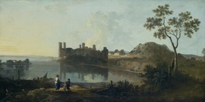 Caernarvonin linna (öljy kankaalle) tekijältä Richard Wilson
